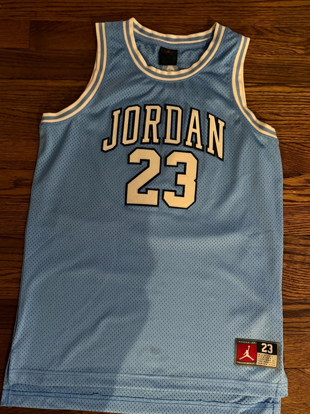 Jordan Light Blue and White 23 Basketball Jersey